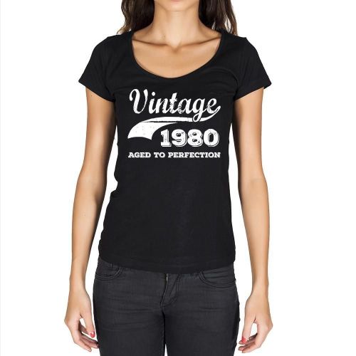Femme Tee-Shirt Vieilli À La Perfection 1980 - Aged To Perfection 1980 - 44 Ans T-Shirt Graphique Idée Cadeau 44e Anniversaire Vintage Année 1980 Nouveauté