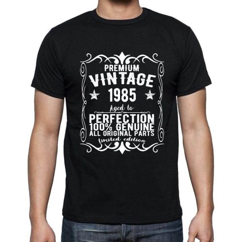 Homme Tee-Shirt - All Original Parts Aged To Perfection 1985 - 39 Ans T-Shirt Graphique Idée Cadeau 39e Anniversaire Vintage Année 1985 Nouveauté