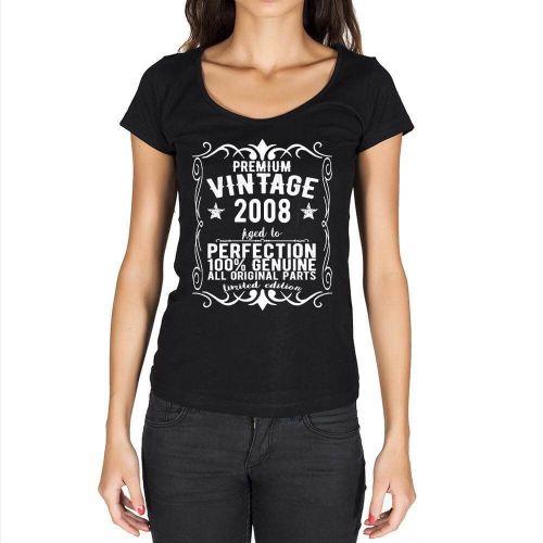 Femme Tee-Shirt - All Original Parts Aged To Perfection 2008 - 16 Ans T-Shirt Graphique Idée Cadeau 16e Anniversaire Vintage Année 2008 Nouveauté