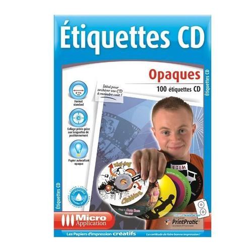 Etiquettes CD opaques A4 - 100 unités