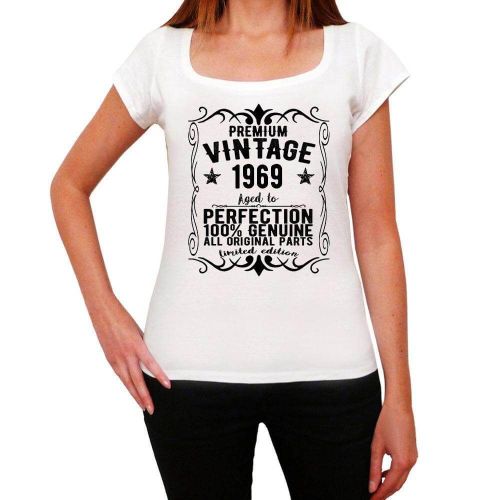 Femme Tee-Shirt - All Original Parts Aged To Perfection 1969 - 55 Ans T-Shirt Graphique Idée Cadeau 55e Anniversaire Vintage Année 1969 Nouveauté