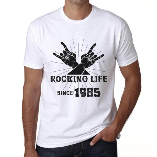 Homme Tee-Shirt La Vie En Rose Depuis 1985 - Rocking Life Since 1985 - 39 Ans T-Shirt Graphique Idée Cadeau 39e Anniversaire Vintage Année 1985 Nouveauté