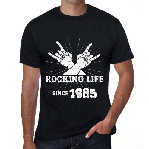 Homme Tee-Shirt La Vie En Rose Depuis 1985 - Rocking Life Since 1985 - 39 Ans T-Shirt Graphique Idée Cadeau 39e Anniversaire Vintage Année 1985 Nouveauté