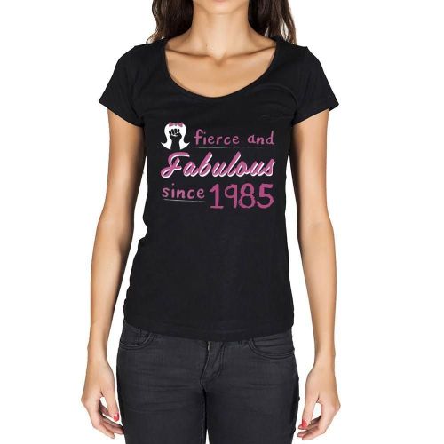 Femme Tee-Shirt Femme Féroce Et Fabuleuse Depuis 1985 - Fierce And Fabulous Woman Since 1985 - 39 Ans T-Shirt Graphique Idée Cadeau 39e Anniversaire Vintage Année 1985 Nouveauté