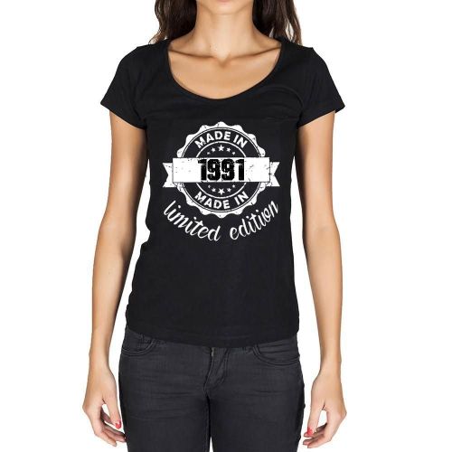 Femme Tee-Shirt Édition Limitée Fabriquée En 1991 - Limited Edition Made In 1991 - 33 Ans T-Shirt Graphique Idée Cadeau 33e Anniversaire Vintage Année 1991 Nouveauté