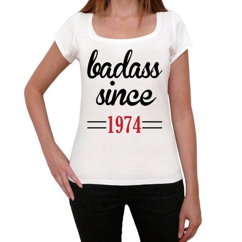 Femme Tee-Shirt Badass Depuis 1974 - Badass Since 1974 - 50 Ans T-Shirt Graphique Idée Cadeau 50e Anniversaire Vintage Année 1974 Nouveauté