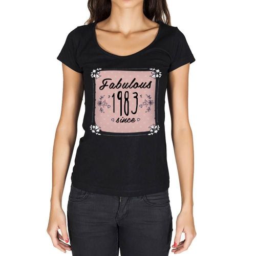 Femme Tee-Shirt Femme Fabuleuse Depuis 1983 - Fabulous Woman Since 1983 - 41 Ans T-Shirt Graphique Idée Cadeau 41e Anniversaire Vintage Année 1983 Nouveauté