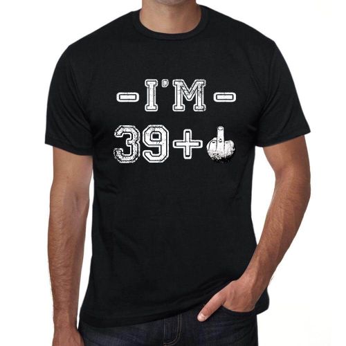 Homme Tee-Shirt 40 Ans J'ai 39 Ans + Un Majeur - 40 Years I'm 39 + A Middle Finger - 40 Ans T-Shirt Graphique Idée Cadeau 40e Anniversaire Vintage Année 1984 Nouveauté