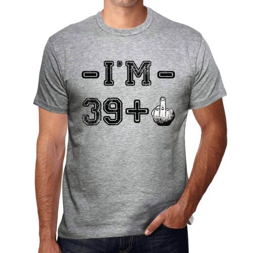 Homme Tee-Shirt 40 Ans J'ai 39 Ans + Un Majeur - 40 Years I'm 39 + A Middle Finger - 40 Ans T-Shirt Graphique Idée Cadeau 40e Anniversaire Vintage Année 1984 Nouveauté