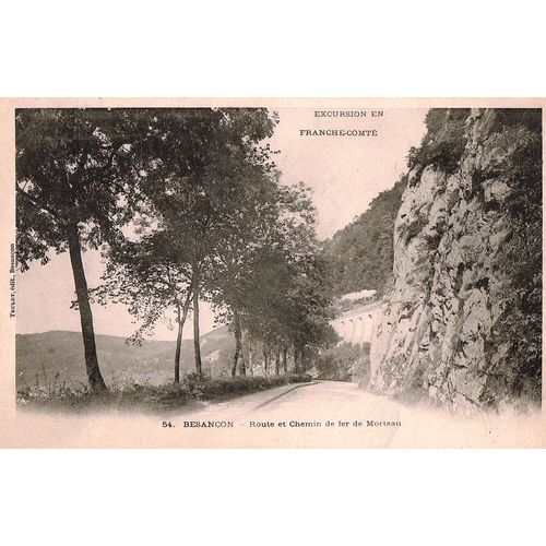 Carte Postale Ancienne, France, Doubs ( 25 ), Besançon, Route Et Chemin De Fer De Morteau