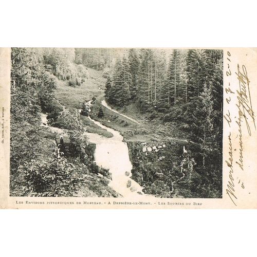 Carte Postale Ancienne, France, Doubs ( 25 ), Environs De Morteau, Derrière Le Mont, Les Sources Du Bief