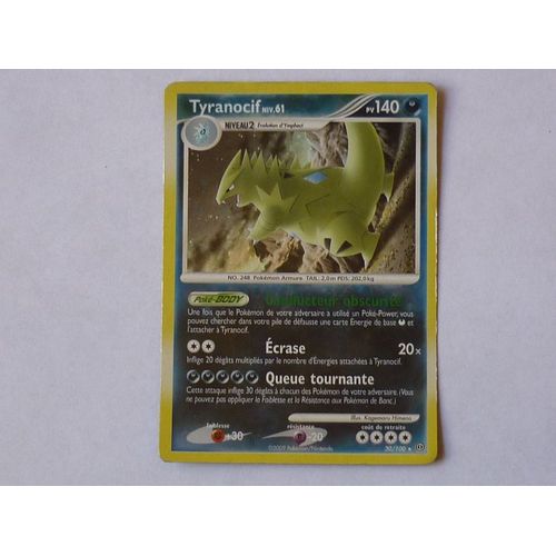 Carte Pokemon " Tempete " Tyranocif     Holo   140  Pv    30/100