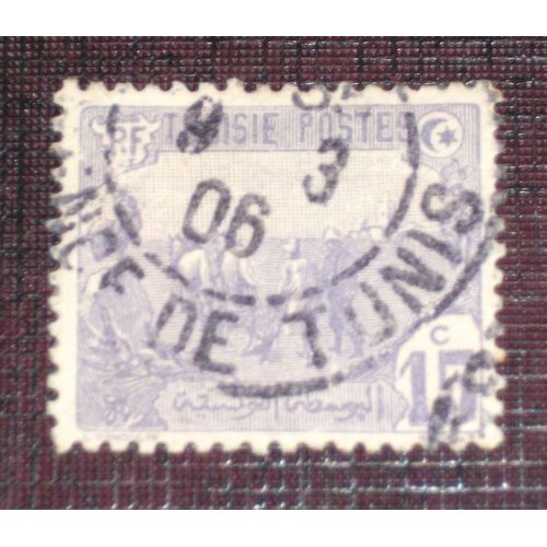 Anciennes Colonies Françaises - Tunisie N° 33 Oblitéré De 1906-20 - 15c Violet « Laboureurs »