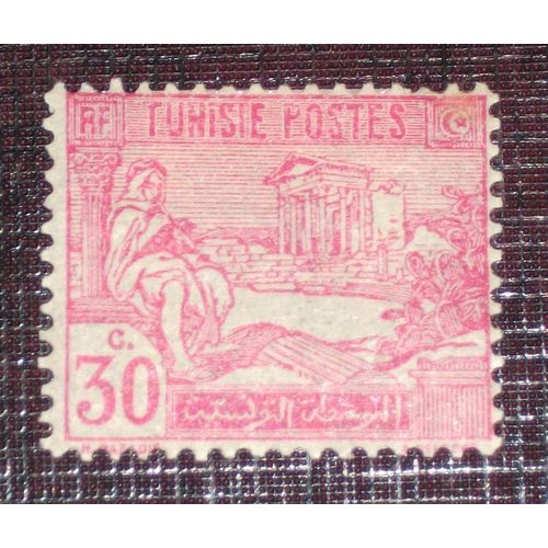 Anciennes Colonies Françaises - Tunisie N° 77 Neuf Avec Charnière Ou Trace De 1922 - 30c Rose « Ruines Du Capitole Du Dougga »