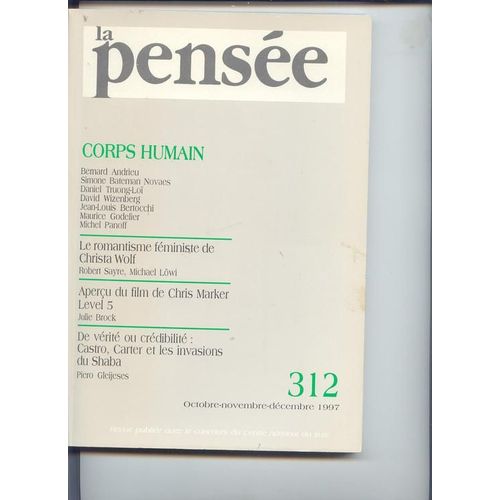 La Pensee  N° 312 : Corps Humain