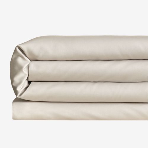 Housse De Couette En Satin 300 Fils Sampras Beige Nude
