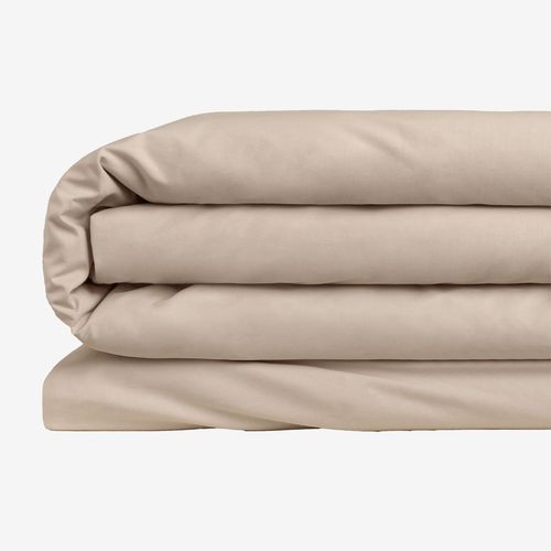 Housse De Couette En Percale De Coton 180 Fils Lesia Tapioca Beige