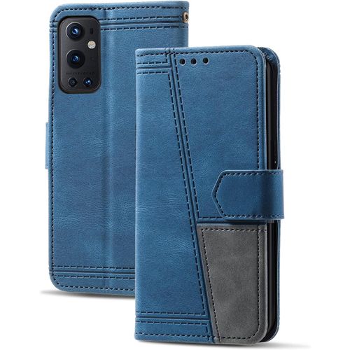 Coque Compatible Avec Oneplus 9 Pro, Portefeuille Housse En Cuir Pu Pour Oneplus 9 Pro, Magnetique Antichoc Flip Coque, Bleu