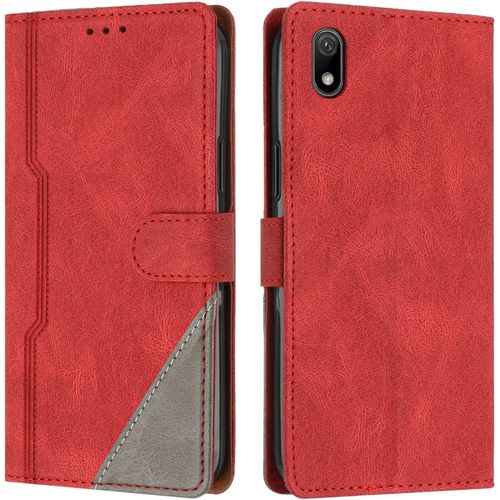 Coque Pour Huawei Y5 2019 / Honor 8s, Housse En Cuir Pu Portefeuille, Etui De Protection A Rabat Magnetique Coque Pour Huawei Y5 2019 / Honor 8s, Rouge