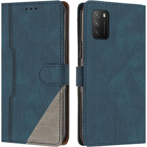 Coque Pour Xiaomi Redmi 9t / Xiaomi Poco M3, Housse En Cuir Pu Portefeuille, Etui De Protection A Rabat Magnetique Coque Pour Xiaomi Redmi 9t / Xiaomi Poco M3, Bleu