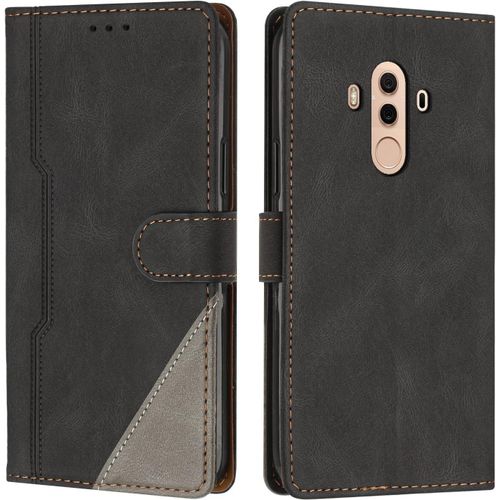 Coque Pour Huawei Mate 10 Pro, Housse En Cuir Pu Portefeuille, Etui De Protection A Rabat Magnetique Coque Pour Huawei Mate 10 Pro, Noir