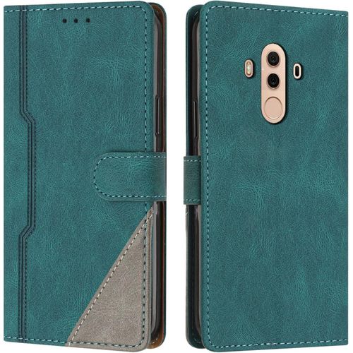 Coque Pour Huawei Mate 10 Pro, Housse En Cuir Pu Portefeuille, Etui De Protection A Rabat Magnetique Coque Pour Huawei Mate 10 Pro, Vert
