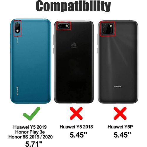 Coque Pour Huawei Y5 2019 / Honor Play 3e / Honor 8s 2019/2020, Etui Cuir Avec Magnetique, Flip Pochette Housse Pour Huawei Y5 2019 Protection, Vin Rouge