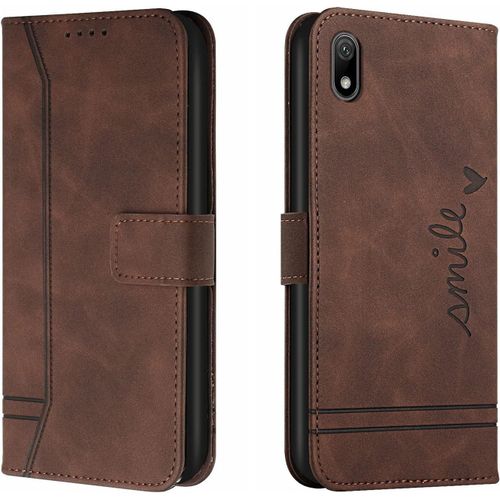 Coque Pour Huawei Y5 2019 / Honor Play 3e / Honor 8s 2019/2020, Etui Cuir Avec Magnetique, Flip Pochette Housse Pour Huawei Y5 2019 Protection, Marron
