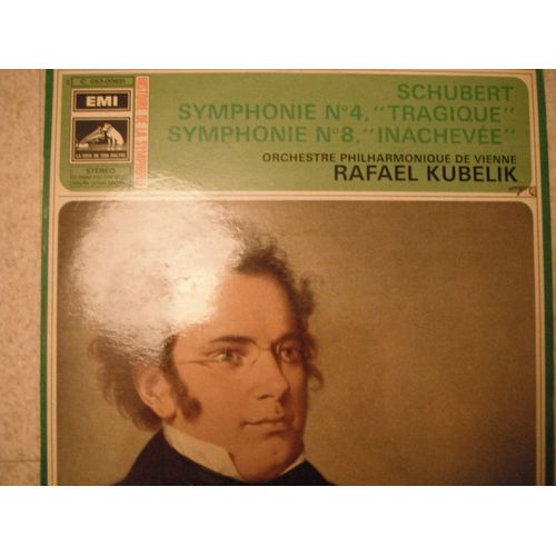 Disque Vinyle 33t Symphonie N°4 Tragique / Symphonie N°8 Inachevee. Par L'orechestre Philharmonique De Vienne Sous La Direction De Rafael Kubelik