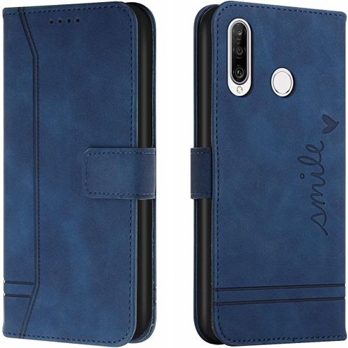 Coque Pour Huawei Y6p, Etui Cuir Avec Magnetique, Flip Pochette Housse Pour Huawei Y6p Protection, Bleu