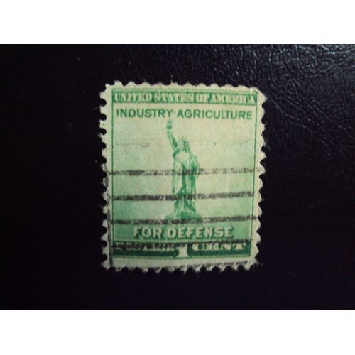 Etats-Unis...Industrie-Agriculture For Défense..Statue De La Liberté..1 Cent.Oblitéré