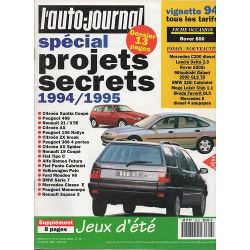L'AUTO-JOURNAL du 08/1994; Spécial Projets Secrets/ Essai Toyota fun cruiser 