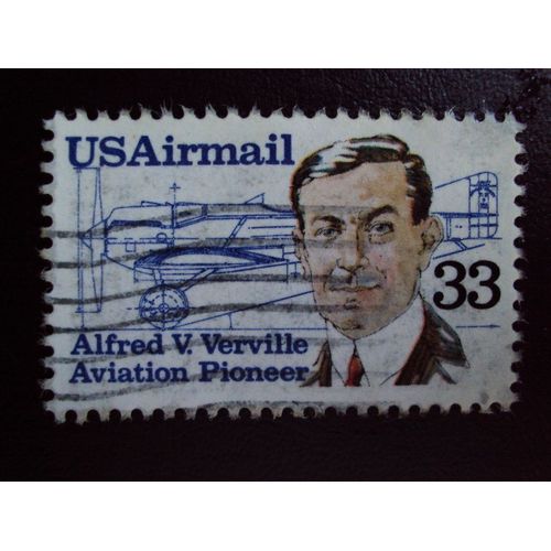 Etats-Unis...Alfred V.Verville.Aviation Pioneer.33 U.S.Airmail. Oblitéré