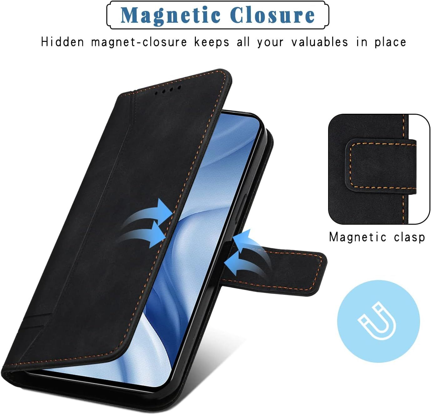 Coque Pour Realme 7 Pro, Etui Cuir Avec Magnetique, Flip Poc... - 3