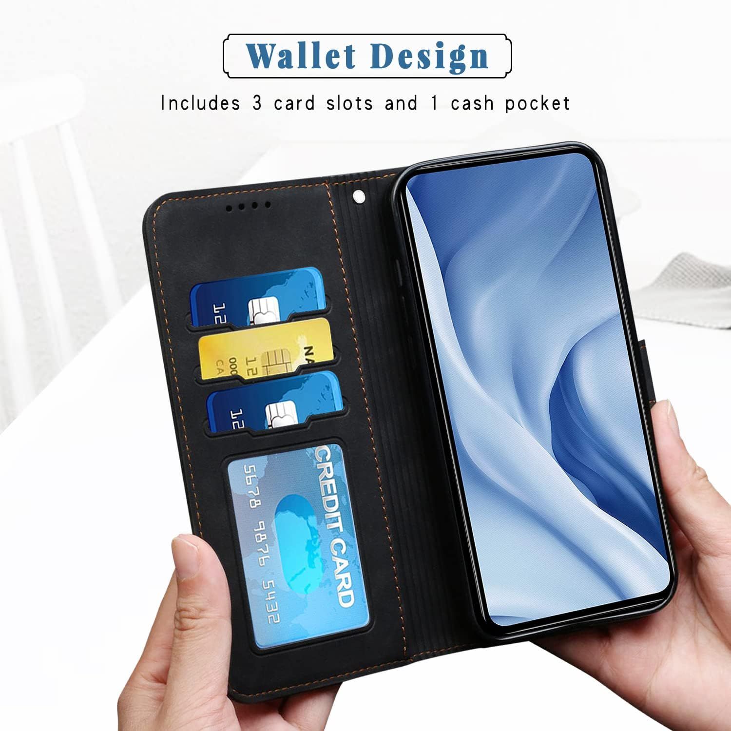 Coque Pour Realme 7 Pro, Etui Cuir Avec Magnetique, Flip Poc... - 4