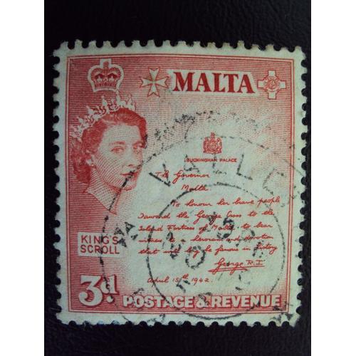 Malte...Malta..Elisabeth 2. King's Croll April 1942. Oblitéré