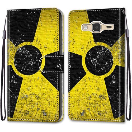 Coque Pour Samsung Galaxy J3 2016, Etui En Cuir Pu Portefeuille Housse Coque Avec 360 Degres Silicone Antichoc Protection Cover Cuir Pochette Magnetique Und Flip Bequille(Moulin A Vent)