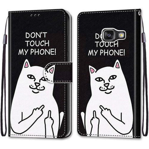Coque Pour Samsung Galaxy A3 2016 / A310, Etui En Cuir Pu Portefeuille Housse Coque Avec 360 Degres Silicone Antichoc Protection Cover Cuir Pochette Magnetique Flip Bequille (Chat 5)