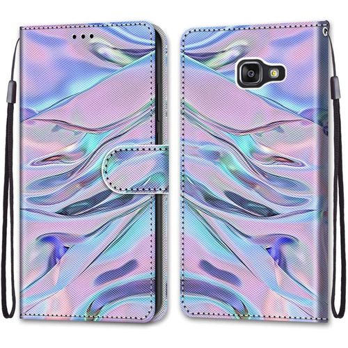 Coque Pour Samsung Galaxy A5 2016/ A510, Etui En Cuir Pu Portefeuille Housse Coque Avec 360 Degres Silicone Antichoc Protection Cover Cuir Pochette Magnetique Flip Bequille (Fluorescent)