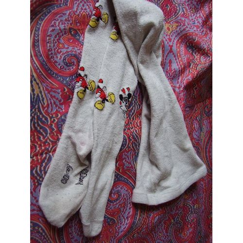 Collants Ecru/Gris Clair Imprimé Mickey