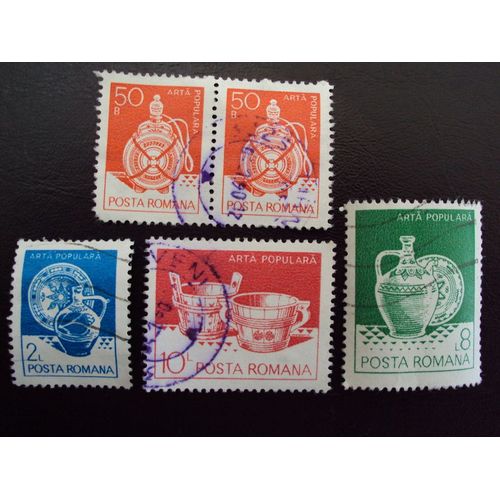 Roumanie...Lot De 5 Timbres..Posta Romana..Arta Populara..Oblitérés