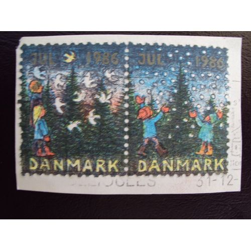 Danemark...Lot De 2 Timbres. Danmark.  Jul   1986.  Oblitérés