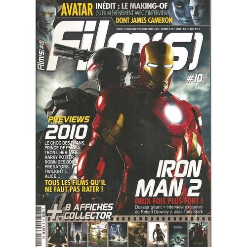 Film(S)  N° 10 : Avatar - Inédit : Le Making-Of / Iron Man 2 : Dossier Géant / + 4 Posters Géants : Iron Man 2 (X2) + Inception + Alice Au Pays Des Merveilles + Avatar + ...