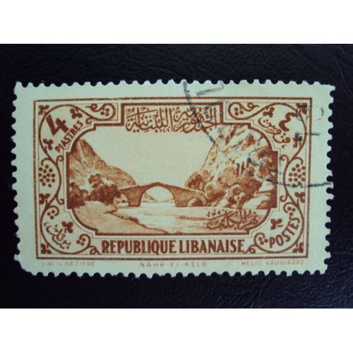 Liban...République Libanaise 1930  " Nahr-El-Kelb " 4piastres.Oblitéré