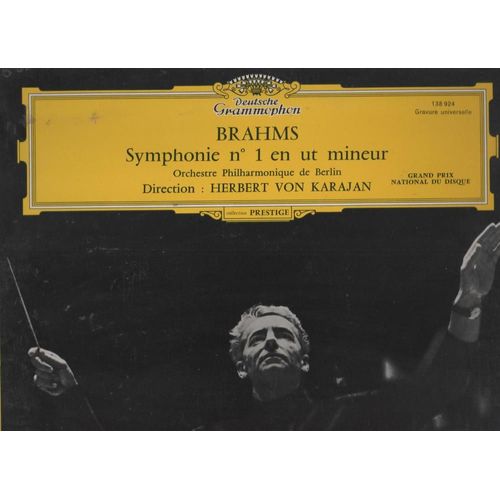 Disque Vinyle 33t Symphonie N°1 En Ut Mineur. Par L'orchestre Philharmonique De Berlin Sous La Direction De Herbert Von Karajan