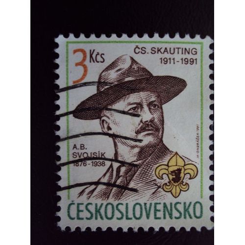 Tchecoslovaquie...Ceskoslovensko.3 Kcs. C.S. Skauting.1911-1991. Oblitéré