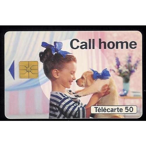 Télécarte 50  Call Home 93 - Chien - Gem - 07/93 Double Logo Moreno Decalé