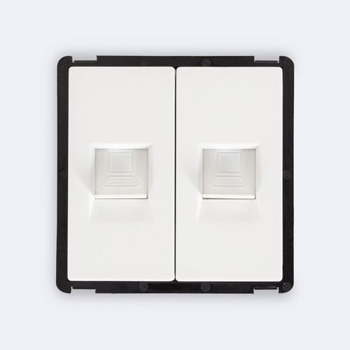 Prise Internet RJ45 Cat 6 Double Modern Blanc