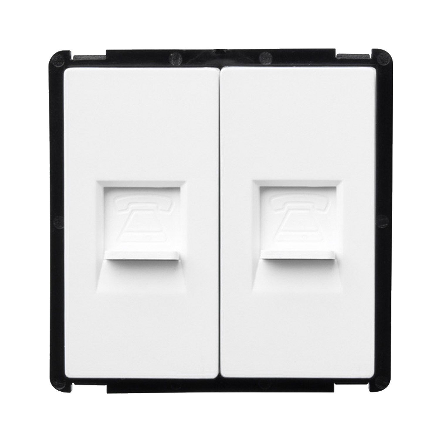 Prise Double Téléphone Modern Blanc