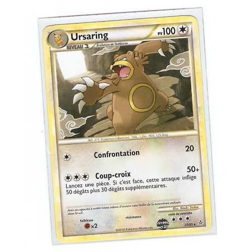 Pokemon - Ursaring Niv 1 "Hs Dechainement" 100 Pv 27/95